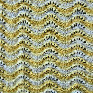 Hand Knit Blanket - Yellow Ripple
